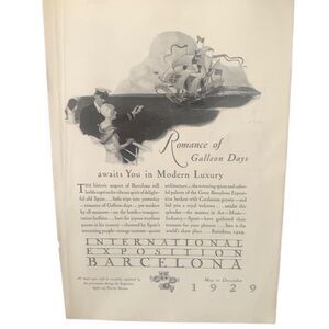 Vintage 1929 Barcelona International Exposition Ad Advertisement